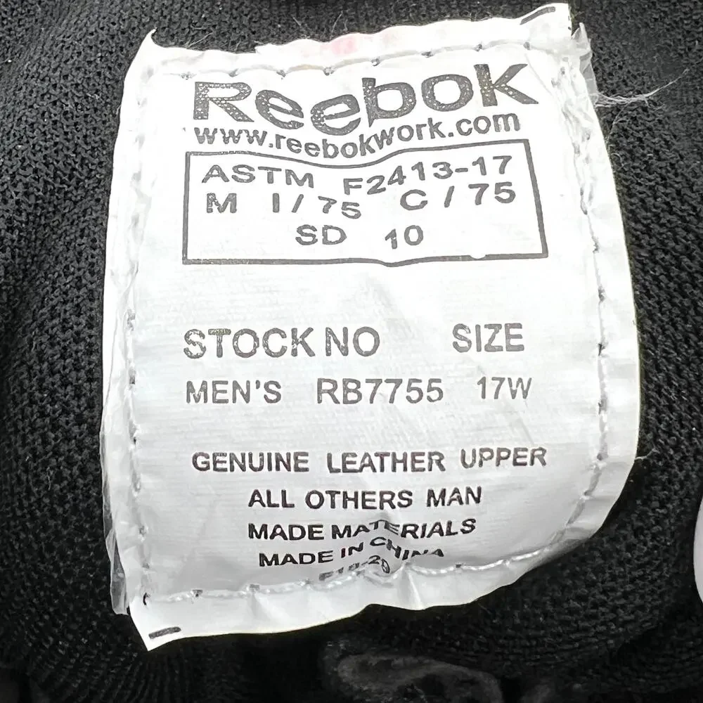 Reebok Mens Size 17W Leather Work Boots RB7755 Composite Toe NWT